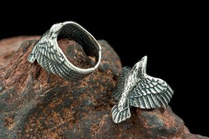 CORVUS, VRÁNA, STŘÍBRNÝ PRSTEN, AG 925 - PRSTENY - STŘÍBRNÉ ŠPERKY