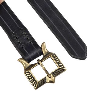 KOŽENÝ VIKINGSKÝ OPASEK KYJEVSKÁ RUS, ČERNÝ - OPASKY Z KŮŽE - SEDLÁŘSTVÍ