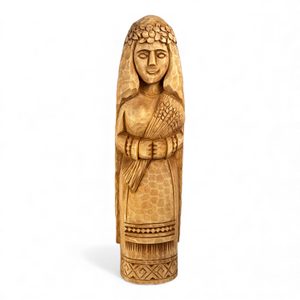 SLOVANSKÁ BOHYNĚ ŽIVA, VYŘEZÁVANÁ DO DŘEVA - SLOVANÉ, ČECHY, MORAVA - HOME DECOR