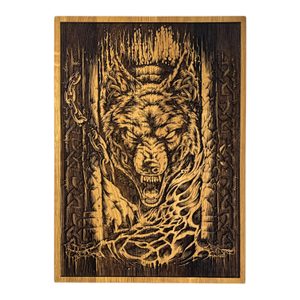 FENRIR - VLK ZBAVENÝ ŘETĚZŮ NÁSTĚNNÁ DEKORACE, DŘEVO 32X46CM - DŘEVĚNÉ OBRAZY - HOME DECOR