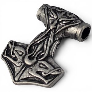 VIKINGSKÝ PŘÍVĚŠEK THOROVO KLADIVO, TÓR, STAROSTŘÍBRO - VIKINGSKÉ AMULETY - ŠPERKY