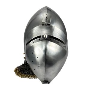 HENRY, NĚMECKÝ BASCINET KLAPPVISOR, STŘEDOVĚKÁ PŘILBA, 2 MM PLECH - STŘEDOVĚKÉ PŘILBY - ZBROJE