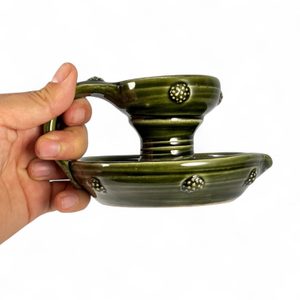 HISTORICKÝ SVÍCEN, KERAMICKÝ, ZELENÝ - SVÍCNY - HOME DECOR