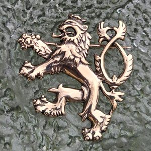 BROŽ, ČESKÝ LEV, BRONZ - BROŽE A KNOFLÍKY - ŠPERKY