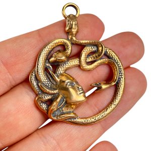 MEDUSA, ANTICKÝ TALISMAN, BRONZ - PŘÍVĚSKY - ŠPERKY