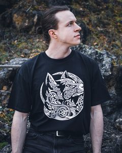 VLK FENRIR TRIČKO PÁNSKÉ ČERNOBÍLÉ - TRIČKA PÁNSKÁ - MÓDA