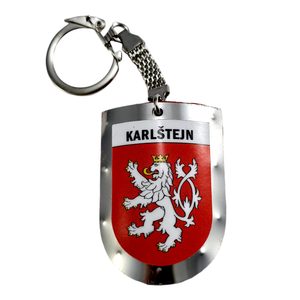 KARLŠTEJN, STŘEDOVĚKÝ ŠTÍT, KLÍČENKA, KOV, RUČNÍ PRÁCE - KLÍČENKY Z KOVU - ŠPERKY