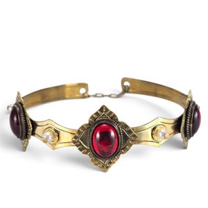 Couronne médiévale pour femme en laiton avec verre