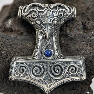 SCANIA - THOROVO KLADIVO, STŘÍBRNÝ PŘÍVĚSEK, AG 925 A LAPIS LAZULI - PŘÍVĚSKY - STŘÍBRNÉ ŠPERKY