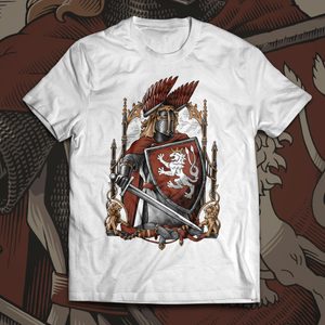 KRÁL ŽELEZNÝ A ZLATÝ - PŘEMYSL OTAKAR II., PÁNSKÉ TRIČKO, BÍLÉ - TRIČKA PÁNSKÁ - MÓDA