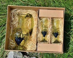 SOUPRAVA NA VÍNO, LESNÍ SKLO - HISTORICKÉ SKLO - STOLOVÁNÍ
