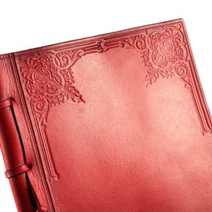 LIBER REGIS, KOŽENÝ SEŠIT, LINKOVANÝ, ČERVENÁ - OSTATNÍ KOŽENÉ VÝROBKY - SEDLÁŘSTVÍ