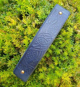 KELTŠTÍ PTÁCI, SPONA DO VLASŮ, MODRÁ - KOŽENÉ ŠPERKY - SEDLÁŘSTVÍ