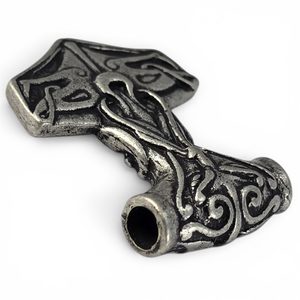 VIKINGSKÝ PŘÍVĚŠEK THOROVO KLADIVO, TÓR, STAROSTŘÍBRO - VIKINGSKÉ AMULETY - ŠPERKY