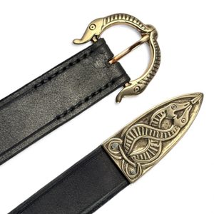BORRE BESTIE, KOŽENÝ OPASEK VIKING - BRONZ ČERNÝ - OPASKY Z KŮŽE - SEDLÁŘSTVÍ