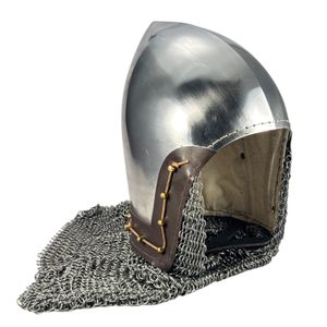 BASCINET SE ZÁVĚSEM Z KROUŽKOVÉHO PLETIVA - STŘEDOVĚKÉ PŘILBY - ZBROJE