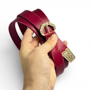 SALZBURG, STŘEDOVĚKÝ OPASEK, BRONZ, XIII. STOLETÍ, ČERVENÝ - OPASKY Z KŮŽE - SEDLÁŘSTVÍ