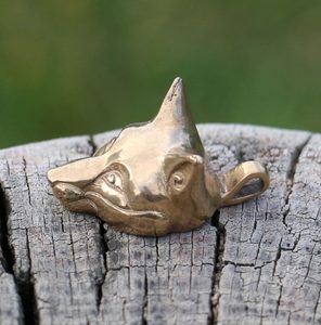 LIŠKA, LIŠČÍ HLAVA, PŘÍVĚŠEK, BRONZ - PŘÍVĚSKY - ŠPERKY