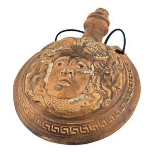 MEDUSA, ŘÍMSKÁ KERAMICKÁ AMPULKA - HISTORICKÁ KERAMIKA - STOLOVÁNÍ