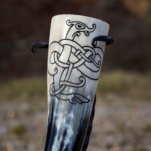 DRAČÍ UZEL RYTÝ ROH NA PITÍ, 0,3 L - ROHY NA PITÍ - STOLOVÁNÍ