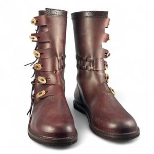 JARL, VIKINGSÉ VYSOKÉ BOTY S PAROHOVÝMI KNOFLÍKY - VIKINSKÉ A SLOVANSKÉ BOTY - MÓDA