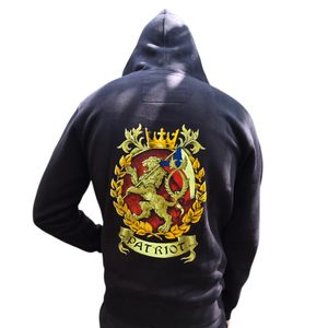 PATRIOT BOHEMIA, MIKINA S KAPUCÍ, ZIPPER - VÝŠIVKA ČESKÝ LEV - MIKINY - MÓDA
