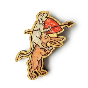 STŘEDOVĚKÝ PIN LEPUS BAJULATOR - STŘEDOVĚKÉ POUTNICKÉ ODZNAKY - ŠPERKY