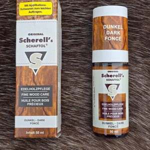 SCHAFTOL OLEJ NA PAŽBY A STŘENKY, TMAVO-HNĚDÝ S HOUBIČKOU, 50ML - PŘÍSLUŠENSTVÍ PRO NOŽE - ZBRANĚ