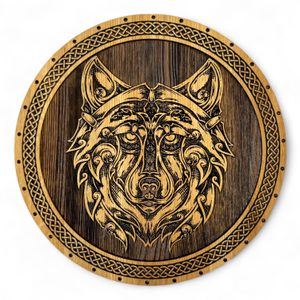 VLK FENRIR, DŘEVĚNÝ NÁSTĚNNÝ OBRAZ 32CM - DŘEVĚNÉ OBRAZY - HOME DECOR