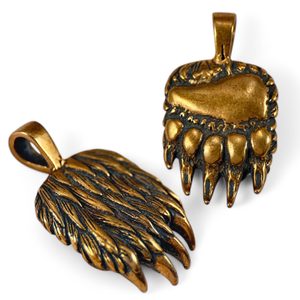 MEDVĚDÍ TLAPA, PŘÍVĚŠEK, BRONZ - PŘÍVĚSKY - ŠPERKY