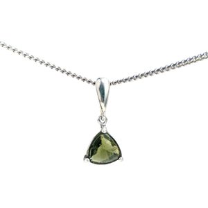 TRIANGULAR, STŘÍBRNÝ PŘÍVĚSEK S VLTAVÍNEM, AG 925 - ŠPERKY S VLTAVÍNY - STŘÍBRNÉ ŠPERKY