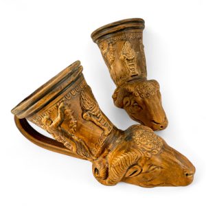 RHYTON - ANTICKÁ RITUÁLNÍ NÁDOBA, BERAN - HISTORICKÁ KERAMIKA - STOLOVÁNÍ