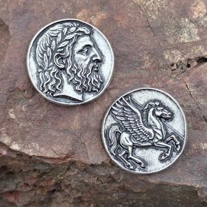 STAROVĚKÝ ŘECKÝ STATÉR S PEGASEM, PANTICAPAEUM, REPLIKA - ŘECKO, MINCE - KOVÁŘSTVÍ A MINCE