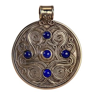 BATTERSEA, LUXUSNÍ BRITSKÝ ŠPERK, BRONZ, LAPIS - PŘÍVĚSKY - ŠPERKY
