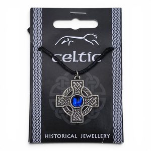 PŘÍVĚSEK KELTSKÝ KŘÍŽ, MODRÝ - KELTSKÉ AMULETY - ŠPERKY