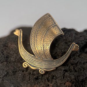 DRAKKAR, VIKINSKÁ LOĎ, AMULET, BRONZ - PŘÍVĚSKY - ŠPERKY