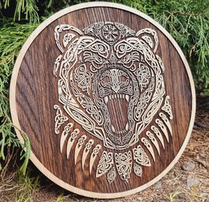 BERSERKER NÁSTĚNNÁ DEKORACE 45CM DUB PÁLENÝ - DŘEVĚNÉ OBRAZY - HOME DECOR