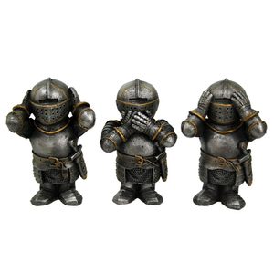 TŘI RYTÍŘI - NEVIDÍM, NEMLUVÍM, NESLYŠÍM, 8,8 CM - FIGURKY - HOME DECOR