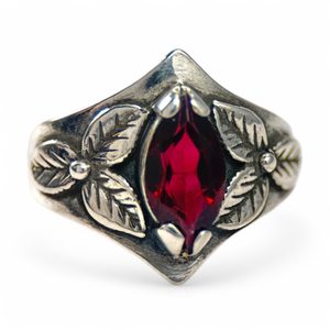 SHAMROCK, STŘÍBRNÝ PRSTEN S GRANÁTEM, AG 925 - PRSTENY S KAMENY, STŘÍBRO - STŘÍBRNÉ ŠPERKY