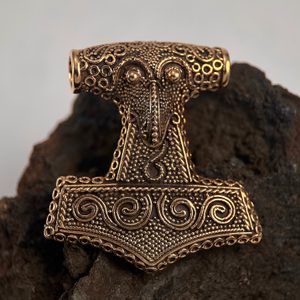 VELKÉ HAVRANÍ THOROVO KLADIVO, KABARA, ŠVÉDSKO, BRONZ - PŘÍVĚSKY - ŠPERKY