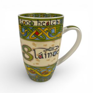 PORCELÁNOVÝ IRSKÝ HRNEK, SLAINTE - UŽITNÁ KERAMIKA - STOLOVÁNÍ