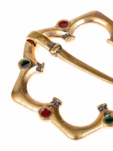 STŘEDOVĚKÁ BROŽ, KOSTÝMOVÁ SE SMALTEM, BRONZ - BROŽE A KNOFLÍKY - ŠPERKY
