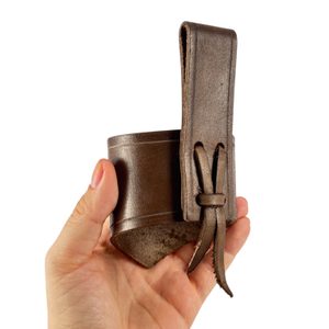 KOŽENÝ DRŽÁK NA ROH, HNĚDÝ - PŘÍSLUŠENSTVÍ PRO ROHY - STOLOVÁNÍ