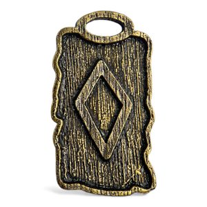 INGWAZ, INGUZ, RUNOVÝ AMULET, ZINEK STAROMOSAZ - RUNY - ŠPERKY