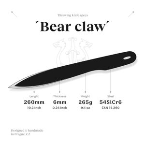 BEAR CLAW, ZÁVODNÍ VRHACÍ NŮŽ - VRHACÍ NOŽE WULFLUND FORGE - ZBRANĚ