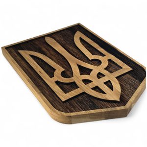 TRYZUB, STŘEDOVĚKÝ ERB VE ŠTÍTU VELKÝ - DŘEVĚNÉ OBRAZY - HOME DECOR