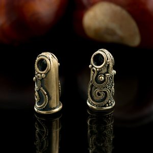 KONCOVKA, VIKING, ÖDESHÖG, BRONZ, 1 KUS - DROBNÉ BRONZOVÉ ŠPERKY - ŠPERKY