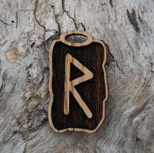 RAIDHO - RUNOVÝ AMULET DŘEVĚNÝ - RUNY - ŠPERKY