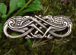 SPOJENÍ PTÁCI, BROŽ A ZÁROVEŇ PŘÍVĚŠEK, BRONZ - BROŽE A KNOFLÍKY - ŠPERKY