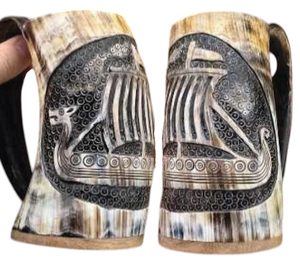 DRAKKAR, VIKINGSKÁ LOĎ, POHÁR Z ROHU - ROHY NA PITÍ - STOLOVÁNÍ